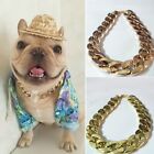 Adjustable Pet Puppy Dog Chain Collar Punk Gold Plated Cat Safety Collar 45 C M