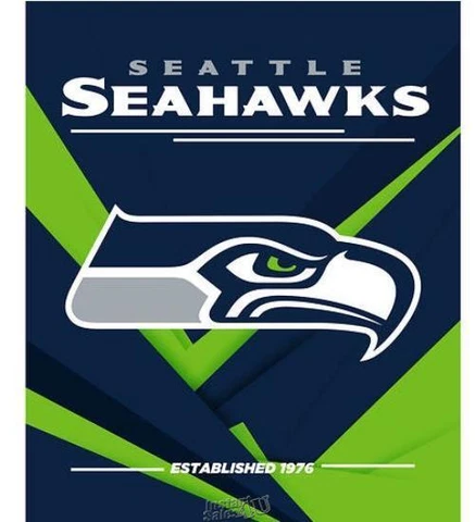 NFL Burst Coral Fleece Throw Blanket Seattle Seahawks Cover