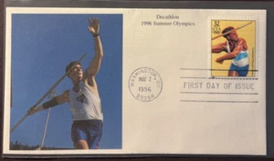 #3068a 1996 Summer Olympics: Decathlon FDC on a Mystic Cachet - Picture 1 of 1