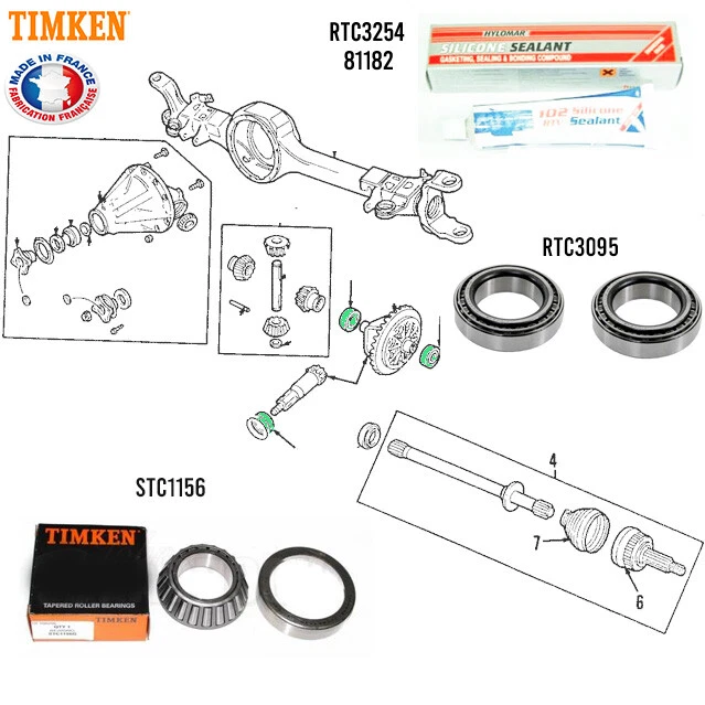 KIT DE RODAMIENTOS DIFERENCIALES LAND ROVER DEFENDER 07-15 110'' 130'' STC1156 ROV0185  Foto 1 de 1