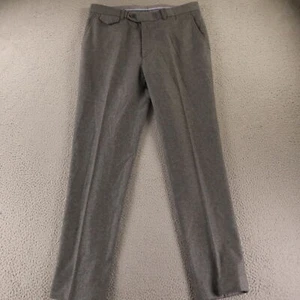 Tweed Pants Mens 35 Gray Heather 100% Wool Flannel Ticket Pocket 35x32 - Picture 1 of 10