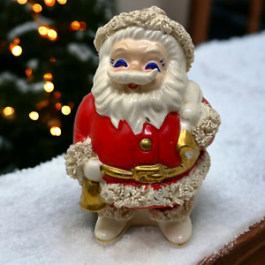 Vintage 1960’s Santa Claus Programs Bank Spaghetti Trim Saver Blue Eyes Ceramic