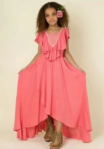 Joyfolie Girl's Abby Dress in Tea Rose Size 7 NWT Wedding Vacation - Picture 1 of 8