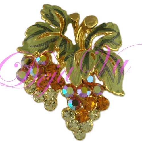 CRISTAL ESTRÁS UVA BROCHE COLGANTE HECHO CON ELEMENTOS SWAROVSKI Foto 1 de 1