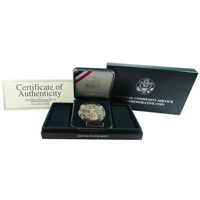 1996-S Proof $1 National Community Service Commemorative Box, OGP & COA - Image 1 of 2