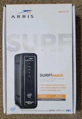 Arris Surfboard SBG10 DOCSIS 3.0 Cable Modem and Wi-Fi Router - Image 1 of 4