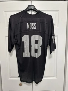 Authentic Oakland Raiders #18 Randy Moss CLEAN Vintage NFL Football Jersey CARR - Picture 1 of 6