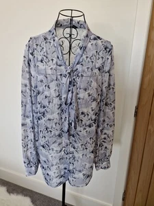 Womens Sheer Shirt Size 16 With Buttons Down The Front Including Front Bow - Picture 1 of 2