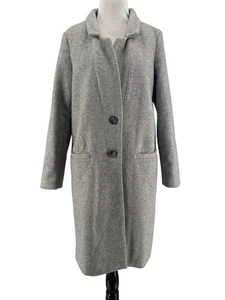Old Navy Women's Gray Long Sleeve Two Button Overcoat Peacoat Size Small - Picture 1 of 8