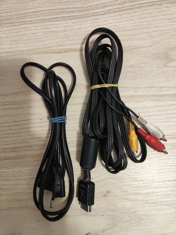 Playstation PS1 PS2 PS3 Cable  Rca Audio Video Officiel + Alimentation Secteur - Photo 1/1