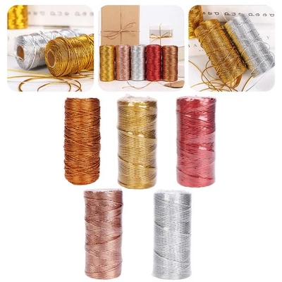 High Quality 1 5mm Gold Silver Cord Rope String Twine Ribbon Bows Crafts DIY - Image 1 of 4