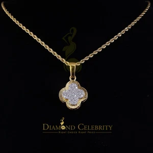 Colgante trébol moissanita amarillo de plata 925 de 1,00 quilates VVS D Clr para mujer - Imagen 1 de 10