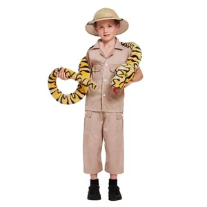 Safari Explorer Costume Boys Zoo Jungle Keeper Outfit Roald Fancy Dress Kids - Picture 1 of 17