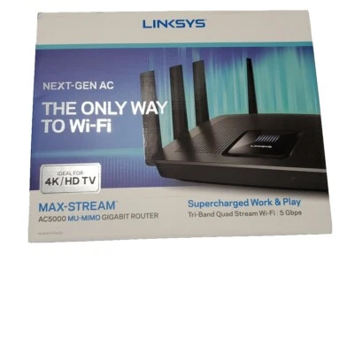 Linksys AC5000 Mu MIMO 5.0 GHz Tri Band Quad Stream WiFi Router EA9400 - Image 1 of 4