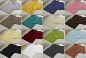Juego de pedestales de alfombrilla de baño de 2 piezas Jacquard absorbente de agua antideslizante baño inodoro - Imagen 1 de 46