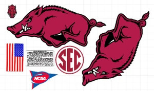 Calcomanías de casco de fútbol americano ARKANSAS RAZORBACKS tamaño completo como en la foto 8 mil convexas - Imagen 1 de 1