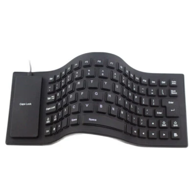 US 1 Pc Waterproof Silicone Keyboard Foldable Flexible USB Dustproof Full Size - Image 1 of 4