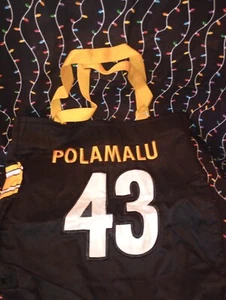 Troy Polomalu #43 Pittsburgh Steelers Black & Gold Canvas Jersey Tote - Picture 1 of 4