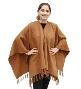 Superfine Alpaca Wool Alpaca Blend Poncho for Women Cloak Cape Coat Ruana Soft - Picture 1 of 24
