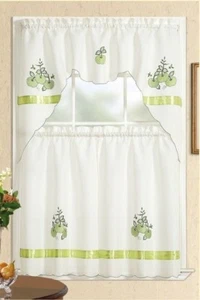 Mystique Home Fashion Apfelstich Küchenvorhang mit Swag und Tier Set - Bild 1 von 4
