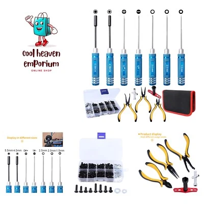 Kit de herramientas RC y kit de tornillos juego de herrajes plano, Phillips, hexagonal, alicates, llave, rep... Foto 1 de 4