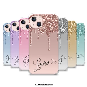 Personalisierte Handyhülle Name stoßfeste Abdeckung für iPhone 11 12 13 14 15 XR 7 8 6 - Bild 1 von 20