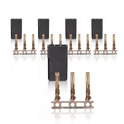 JR Graupner Uni Stecker Servostecker Goldkontakte 5 Stk partCore 100067 - Bild 1 von 3