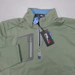 Ralph Lauren RLX Golf 1/4 Zip Pullover Jacquard Green Wicking Pocket - Picture 1 of 14