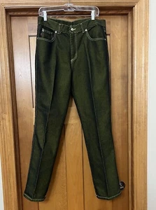 Vintage Y2K 90s NAVI Jeans USA Pleated Denim Jeans Size XL 33”x32” Yellow Black - Picture 1 of 9