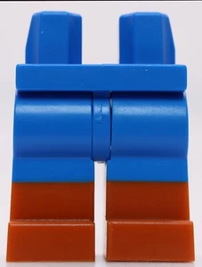 Lego Blue Minifig Hips and Legs with Dark Orange Boots Pattern - Picture 1 of 1