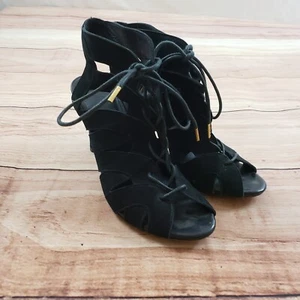 Sandalia de aguja negra Joie Heels para mujer 6,5 Gladiador con cordones gamuza damas EU 37 - Imagen 1 de 8