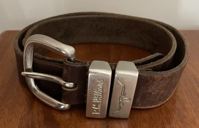 R.M. Williams Mens Leather Belt Brown 34/86 Solid Brass Buckle Made In Australia - image 1 of 4