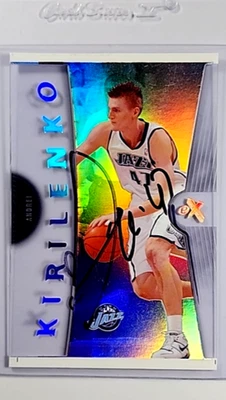 2006 2006-07 Fleer EX #39 Andrei Kirilenko Auto Autograph Acetate 3D Card - Image 1 of 2