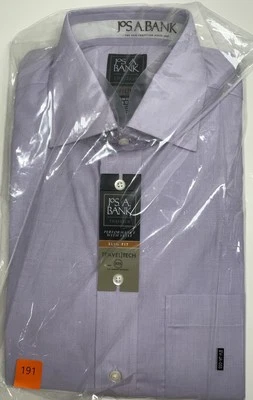 Jos para hombre nuevo con etiquetas. A. Camisa de vestir Bank Slim Fit Travel Tech lila púrpura 15-32 Foto 1 de 4