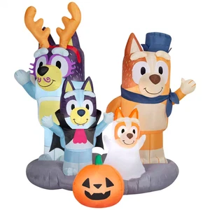 Gonfiabile Halloween 5,5 piedi bluey e famiglia Halloween gonfiabile - Foto 1 di 12