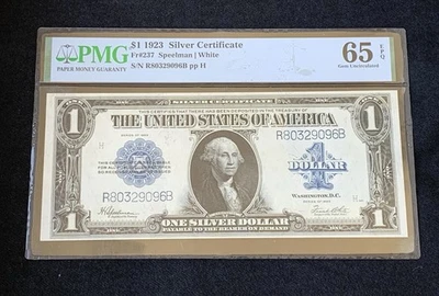Fr.237 1923 $1 Silver Certificate, HORSE BLANKET, HIGH GRADE, PMG 65 EPQ , 29096 - Image 1 of 4
