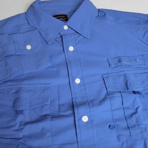 UNTUCKit Tenuta Rocca Hombres L Rendimiento L/S Camisa Abotonada Pesca Nueva con Etiquetas - Imagen 1 de 9