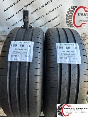 2 PNEUMATICI DI OCCASIONE 195/55/16 GOODYEAR ESTIVE SEMINUOVE GOMME 195 55 16 - Immagine 1 di 4