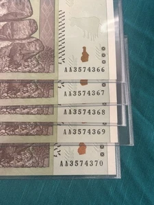 5 consecutive Fifty Trillion Dollar Bills in Protective covers with CIA - Picture 1 of 8