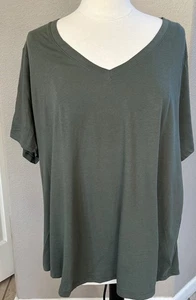 Terra & Ski Green Top 3X Lightweight, Use in Layers 60% Cotton Short Sleeve - Picture 1 of 5
