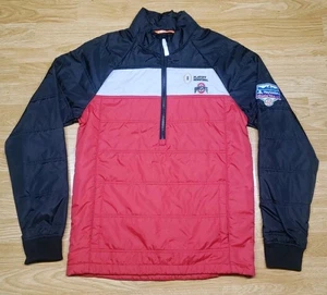 NCAA Playoff Semis Fiesta Ohio State Buckeyes Half Zip Jacket - Cutterbuck Small - Picture 1 of 8