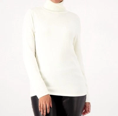 New Joan Rivers 2X Ivory Wardrobe Builders Turtleneck L/S Sweater - Image 1 of 4