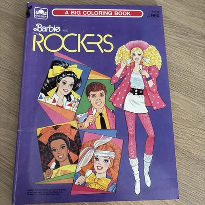 Vintage 1986 Barbie And The Rockers Coloring Book Golden Partially Used - Image 1 of 4