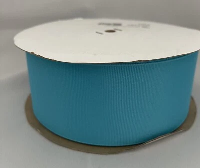 Grosgrain Ribbon, Solid, 2.25” wide, 50 yds, Turquoise, New - Image 1 of 3