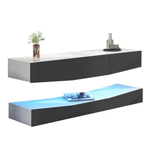 TV Schrank Lowboard Hängeboard LED Hängend Wand Fernsehschrank Hängeschrank - Bild 1 von 9