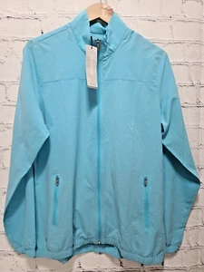 Adidas Women's Essentials Jacket Full Zip Golf Jacket Blue Large L LG,     c13 - Picture 1 of 12