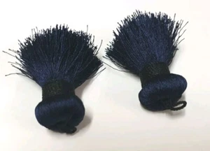 PASSEMENTERIE HOULES 1 PAAR GROSSE POMPONS FARBE BLAU SCHWARZ DRAHT REF 163PPTB - Bild 1 von 2
