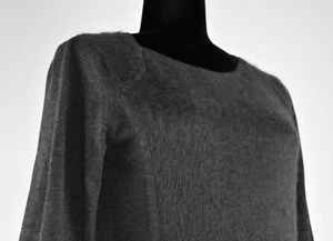 Luisa Cerano Size 8 Gray Knee Length Knit Fuzzy Sheath Dress Stretch Italy GB 12 - Picture 1 of 14