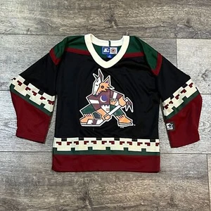 Vintage 90s STARTER NHL Phoenix Coyotes Hockey Jersey Stitched Sewn Youth Medium - Picture 1 of 9