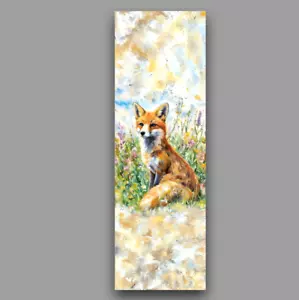 Pastel Fox Bookmark laminated handmade unique reader bookworm gift 6x2 - Imagen 1 de 3